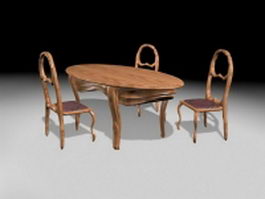Rustic dining sets 3d preview