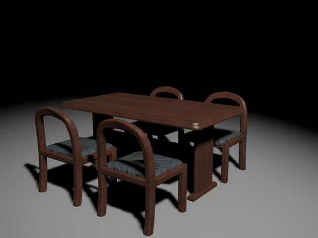 Restaurant table and chairs 3d rendering