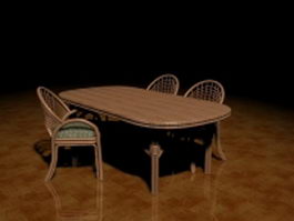 Rattan patio furniture sets 3d model preview