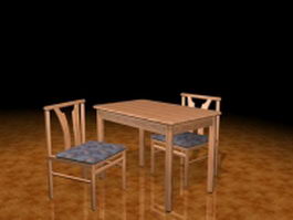 Small breakfast table sets 3d model preview