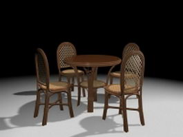 Wicker dining room sets 3d model preview