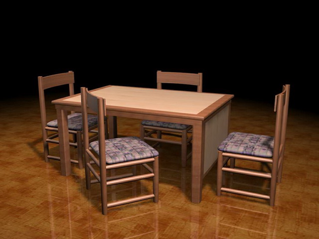 Retro dinette sets 3d rendering