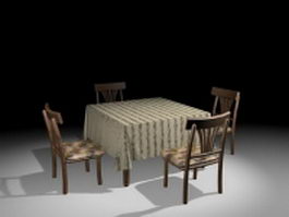Small kitchen dinette sets 3d model preview