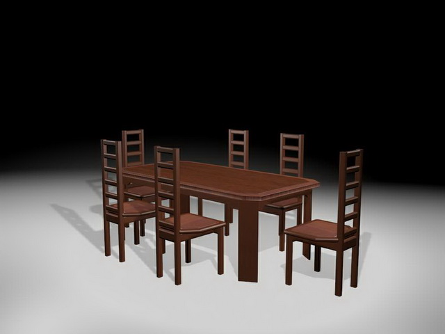 Traditional formal dining sets 3d rendering