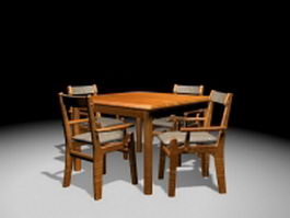 Retro kitchen dinette sets 3d model preview