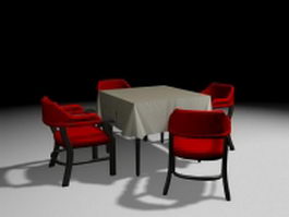 Casual dinette sets 3d model preview