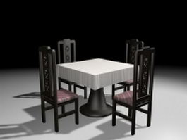 Restaurant dining sets 3d model preview
