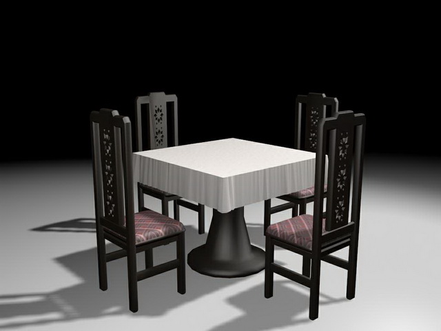 Restaurant dining sets 3d rendering