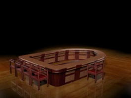 Vintage bar counter and chairs 3d preview