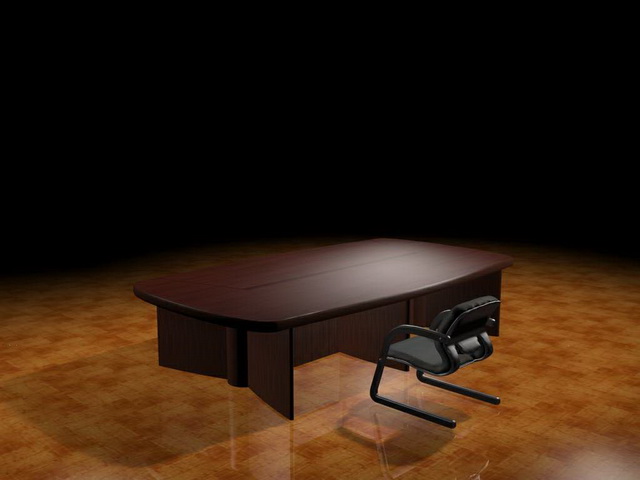 Conference room table and chair 3d rendering
