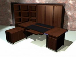 Executive office furniture sets 3d model preview