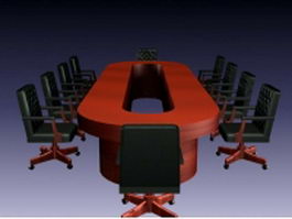 Conference room furniture 3d preview