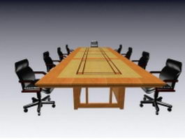 Conference room table and chairs 3d preview