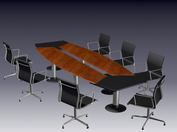 Modern conference furniture 3d rendering