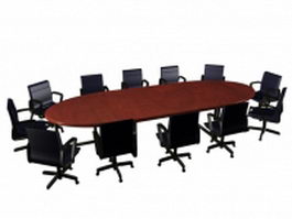 Executive conference room furniture 3d preview