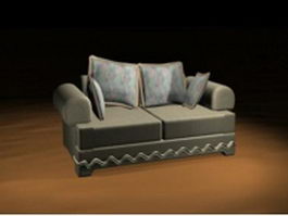 Fabric loveseat 3d model preview