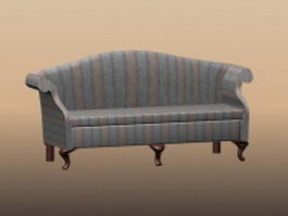 Vintage French settee 3d model preview