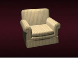 Striped sofa chair 3d model preview