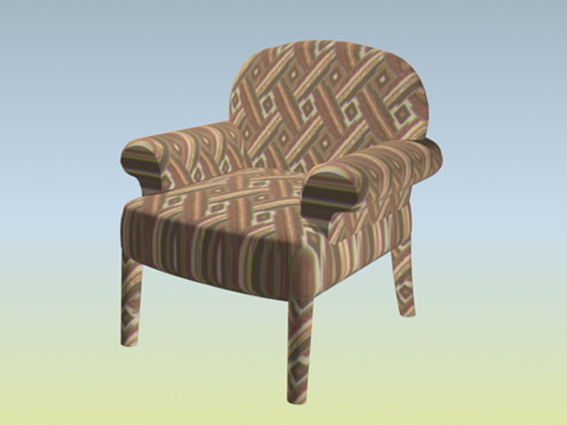 Upholstery fabric chair 3d rendering