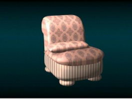 Upholstered single sofa chair 3d model preview