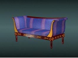 Antique French settee 3d model preview