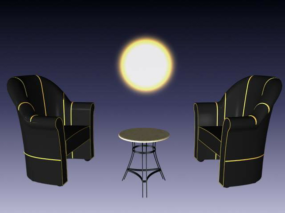 Accent table and chair set 3d rendering