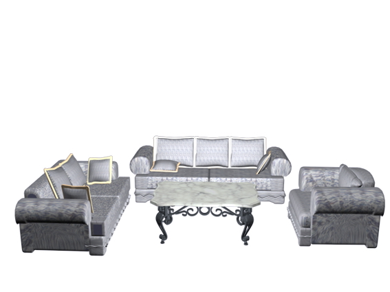 Living room furniture sets 3d rendering