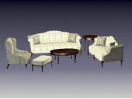 Sectional living room sets 3d model preview