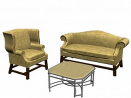 3 Piece living room set 3d preview
