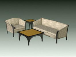 4 Piece living room set 3d preview