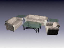 6 Piece living room set 3d preview