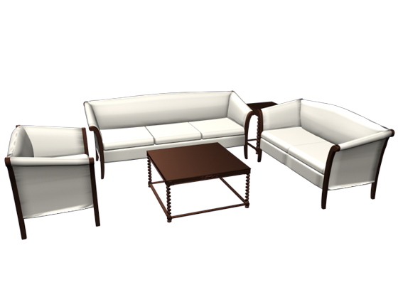 Traditional living room sets furniture 3d rendering