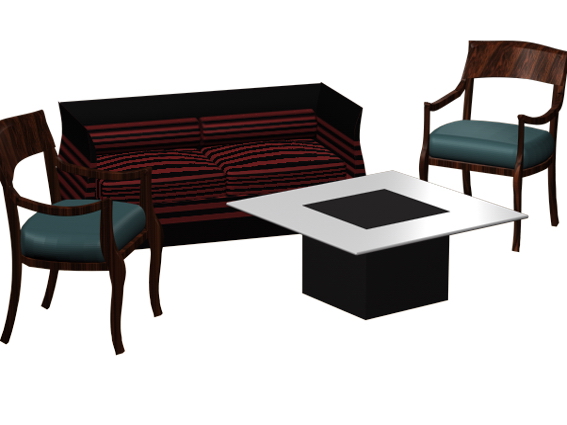 Loveseat and chair sets 3d rendering