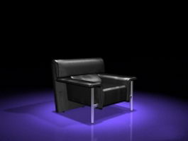 Black leather modern chair 3d model preview