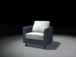 Velvet accent chair 3d model preview