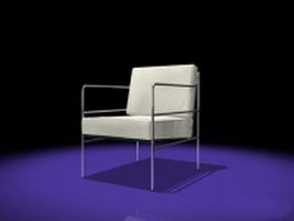 White leather chair 3d model preview