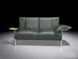 Loveseat with attached table 3d model preview