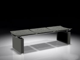 Black bench seat 3d model preview