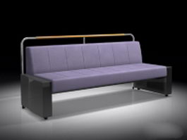 Metal patio bench 3d preview