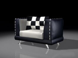 Black black cube chair 3d model preview