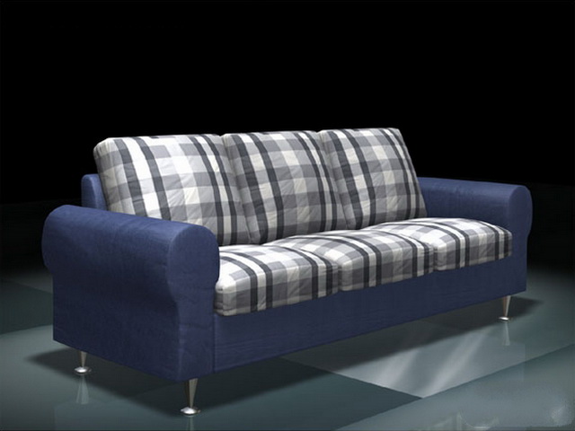 Modern plaid sofa 3d rendering