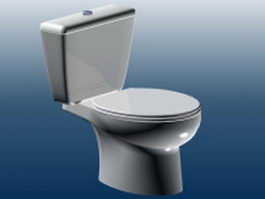 Compact round toilet 3d model preview