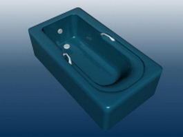 Blue soaking tub 3d model preview