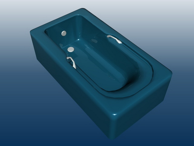 Blue soaking tub 3d rendering