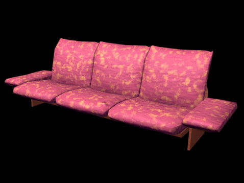 Floral print sofa 3d rendering