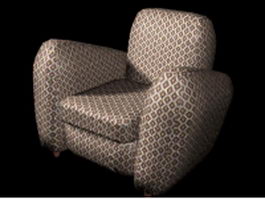 Fabric club chair 3d model preview