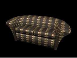 French country loveseat 3d model preview