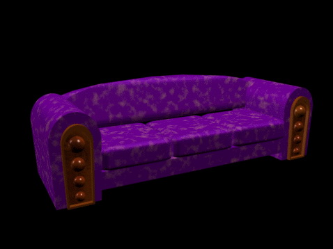 Vintage couch 3d rendering