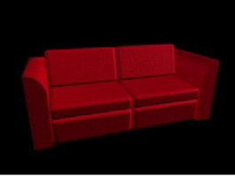 Red loveseat 3d model preview