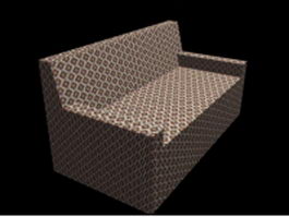 Fabric settee 3d model preview